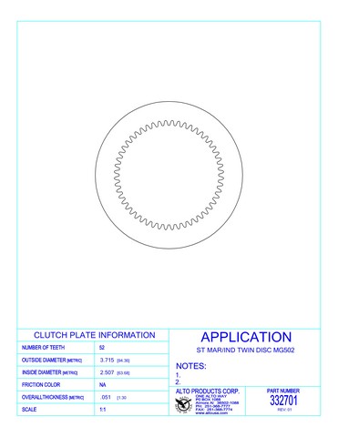 Steel  For/Rev MG-502 Alto Products 332701