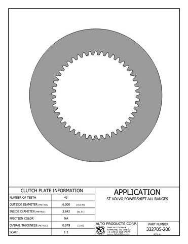 Steel Clutch Alto Products 332705-200