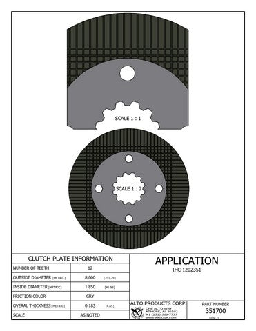 Friction  - Brake Alto Products 351700