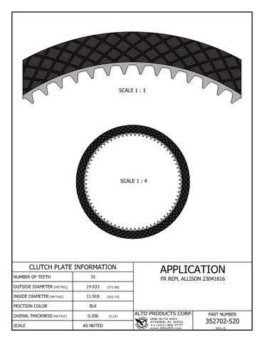 Friction Alto Products 352702-520