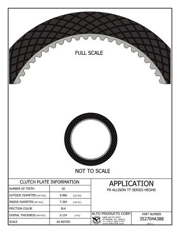 Friction Alto Products 352704A388