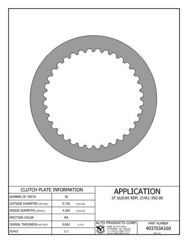 Steel Clutch Alto Products 403703A160