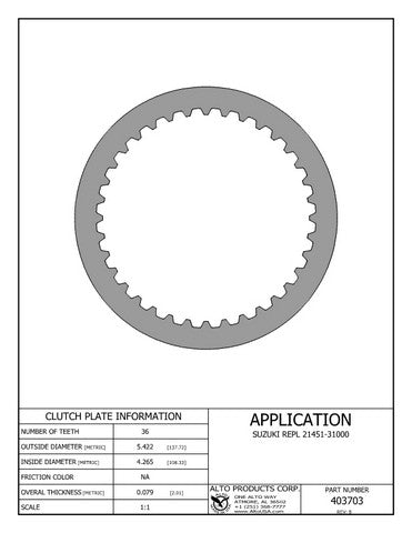 Steel Clutch Alto Products 403703