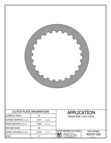 Steel Clutch Alto Products 403707-200