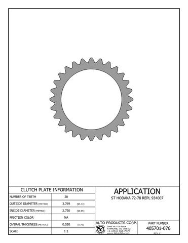 Steel Clutch Alto Products 405701-076